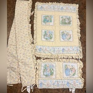Vintage Peter Rabbit Beatrix Potter Baby Quilt 3pc Crib Set Duck Quiltex Nursery